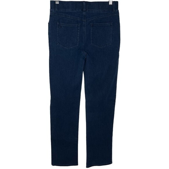 Betabrand Yoga Denim Jeans sz S * Straight Leg Dark Indigo Wash 4 Pocket Comfy - Picture 2 of 7